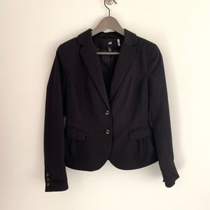 H&M Fitted Black Cropped Blazer Tailored